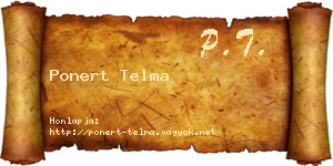 Ponert Telma névjegykártya